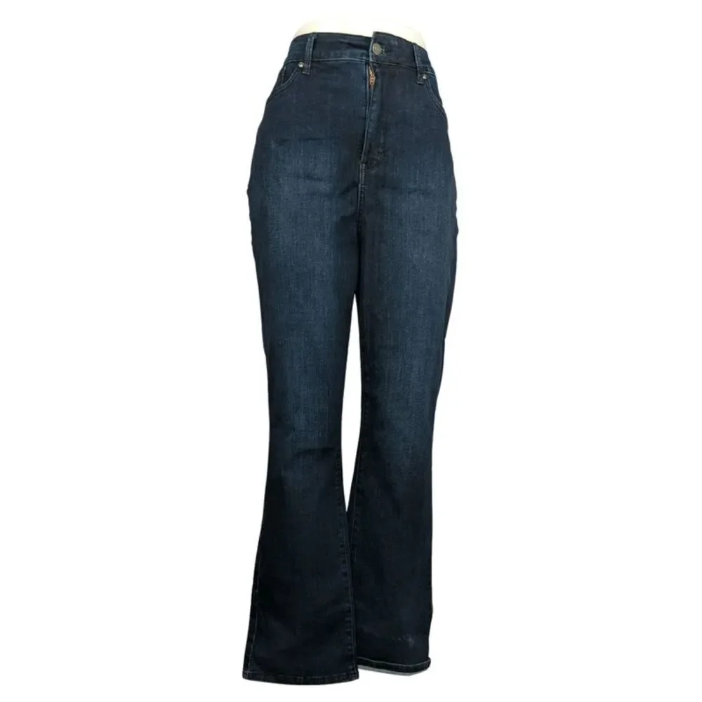 NYDJ Women's Sz 12 Curve Shaper Marilyn Straight Leg Jeans Blue A520772 - Picture 1 of 5